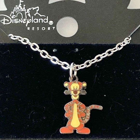 Vintage Disney Tigger Winnie The Pooh Necklace Charm 18" Chain Disneyana - Picture 1 of 10